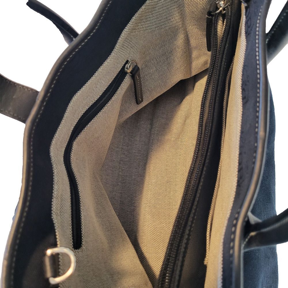 Vintage Dooney & Bourke Black Satchel Logo Canvas, Lock Clasp, Crossbody Strap - Picture 9 of 15